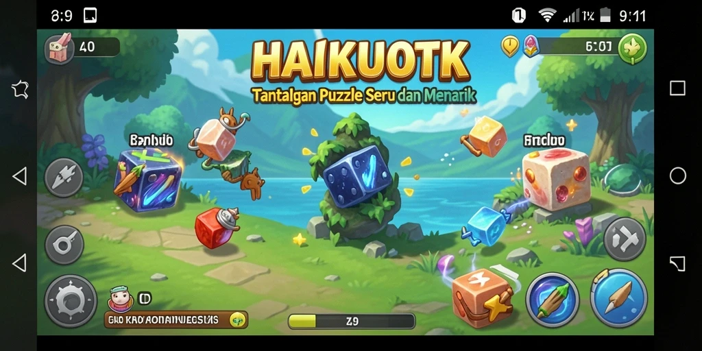 Tampilan gameplay HAIKUOTK dengan tantangan puzzle yang seru.