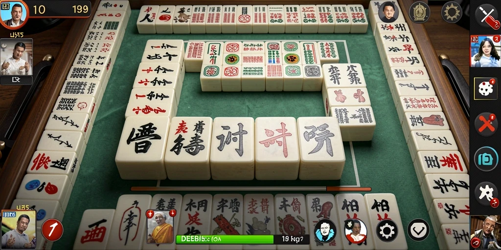 Tampilan gameplay menawan dari idebet dengan ubin Mahjong.