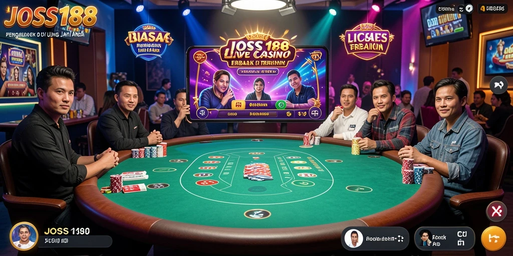 Tampilan gameplay Live Casino yang mendebarkan di JOSS188.