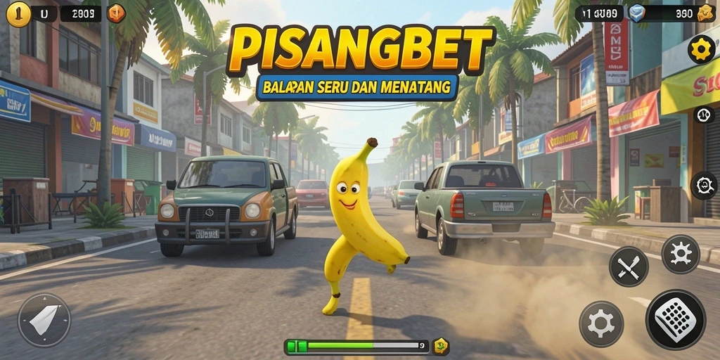 Screenshot gameplay PISANGBET menampilkan aksi balapan yang mendebarkan.